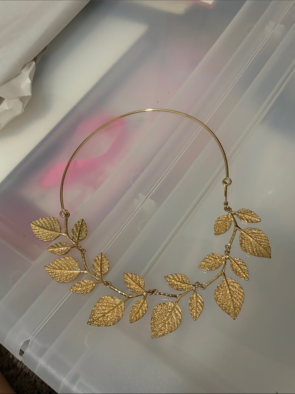 Gold Leaf Statement Necklace - Women Jewelry